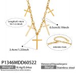 color: P1346-Gold Necklace 41+6cm