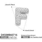 color: D450-Letter F Steel Color Pendant