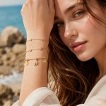 Zircon 5A French Style Cat's Paw Pendant Stainless Steel Plated 18K Gold Jewelry Female Bracelet