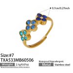 color: TXA533-Blue Color Zircon Ring -Size 7
