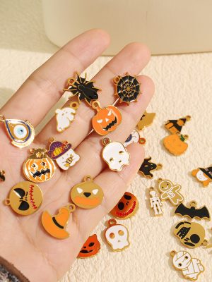 Cartoon Pendant Parts Combination New Necklace Earrings Halloween Christmas Funny