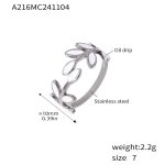 color: A216-Steel Color Open Adjustable Ring / size: US 7
