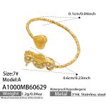 color: A1000-White Zircon Seahorse Open Ring -A