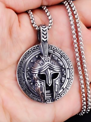 Stainless Steel Necklace Ornament Personality Retro Egyptian Pharaoh Knight Mask Helmet Pendant