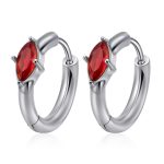 color: MS-761 Steel Color Rhombus Red Rhinestone