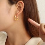color: F430-Gold Niche Earrings 1 Pair