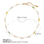 color: XL249 Colorful Crystal Gold Necklace
