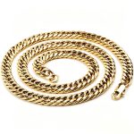 color: 6mm Wide Double 6 Box Buckle Gold / size: 18cm Bracelet