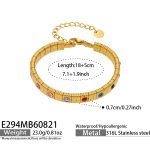 color: E294-Colorful Zircon Gold Bracelet -18+5cm