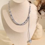 Hip Hop Necklace Love Pendant Design Cuban Link Chain Silver Square Necklace