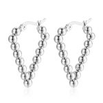 color: Steel Color Triangle Welded Bead Earrings MS-344B