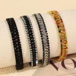 New Personalized Simple Stainless Steel Color Zircon Bracelet Women's All-Match Light Luxury Temperament Bracelet