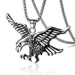 Eagle Eagle Pearl Chain Necklace Stainless Steel Retro Pendant Ornaments