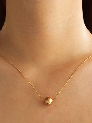 Ms Stainless Steel Ball Necklace Women's Light Luxury 18K round Snake Chain Gold Plated Jewelry