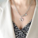 color: P1045-Steel Color Necklace -47cm