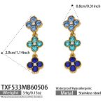 color: TXF533-Blue Color Zircon Earrings