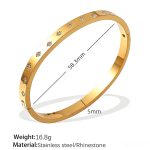color: SZ200WEG White Rhinestone Gold Bangle