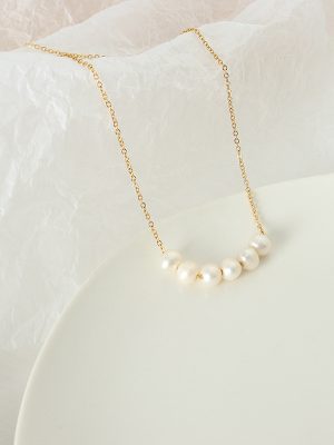 Goddess Temperament Non-Fading Baroque Natural Freshwater Pearl Necklace Light Luxury Gold-Plated Jewelry