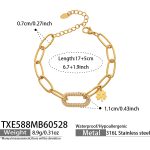 color: TXE588-Gold Bracelet -17+5cm