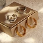 Stainless Steel Spiral Twisted Spherical Stitching Earrings Personality, Elegance and Simplicity Ins Trendy Earrings