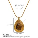 color: XL309 Tiger Eye Gold Necklace
