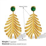 color: EH210GG Green Zircon Gold Earrings