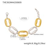 color: TXE363-Two-tone Gold Bracelet 16+3cm