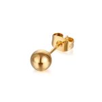 color: 3MM Steel Bead Stud Earrings Rose Gold 1 PC