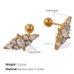 color: EH998WEG Crystal Stone Gold Stud Earrings