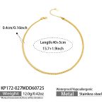 color: KP172-027--Geometric Gold Necklace -40+5cm