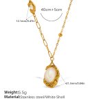 color: XL365WEG White Shell Gold Necklace