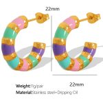 color: EH333 Colorful Resin Drop Earrings