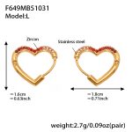 color: F649-Red Color Zircon Earrings -Large