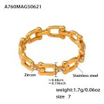 color: A760-Gold Geometric Ring -Size 7