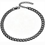 color: 5mm Black Box Buckle End Chain / size: 18+5cm Bracelet