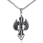 color: Feathered Cross + Stainless Steel Chain