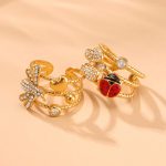 5A Zircon Handmade Drip Ring Versatile High-Grade Bracelet Women's Stainless Steel Open Ring Does Not Fade