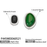 color: F445 Steel Color Agate Asymmetric Stud Earrings