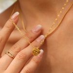 Rose Necklace Women's Non-Fading Twin Temperament Wild Clavicle Chain Jewelry