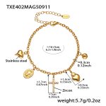 color: TXE402-Gold diy Bracelet 16+5cm