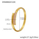 color: Z456-Gold Pink Zircon Bangle