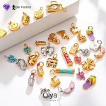 Exquisite Small Lipstick Smiley Face Cartoon Mix and Match Pendant DIY Bracelet Necklace Accessories