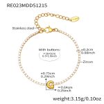 color: RE023-G Letter Gold Bracelet 16+5cm