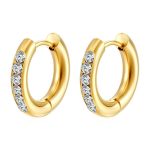 color: 3.0*10 Inlaid Zircon Earrings Gold