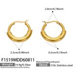 color: F1519-Geometric Gold Earrings