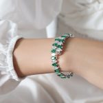 color: Z233-Green Zircon Steel Color Bangle