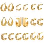 Multi-Layer Stainless Steel Earrings Women's Versatile Stitching Earrings Design 18K Earrings