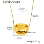 color: P495-Large Gold Necklace 61+5cm
