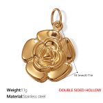 color: PJ268G Double-sided Hollow Gold Pendant