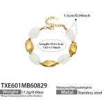 color: TXE601-White Resin Gold Bracelet -19.5+5cm